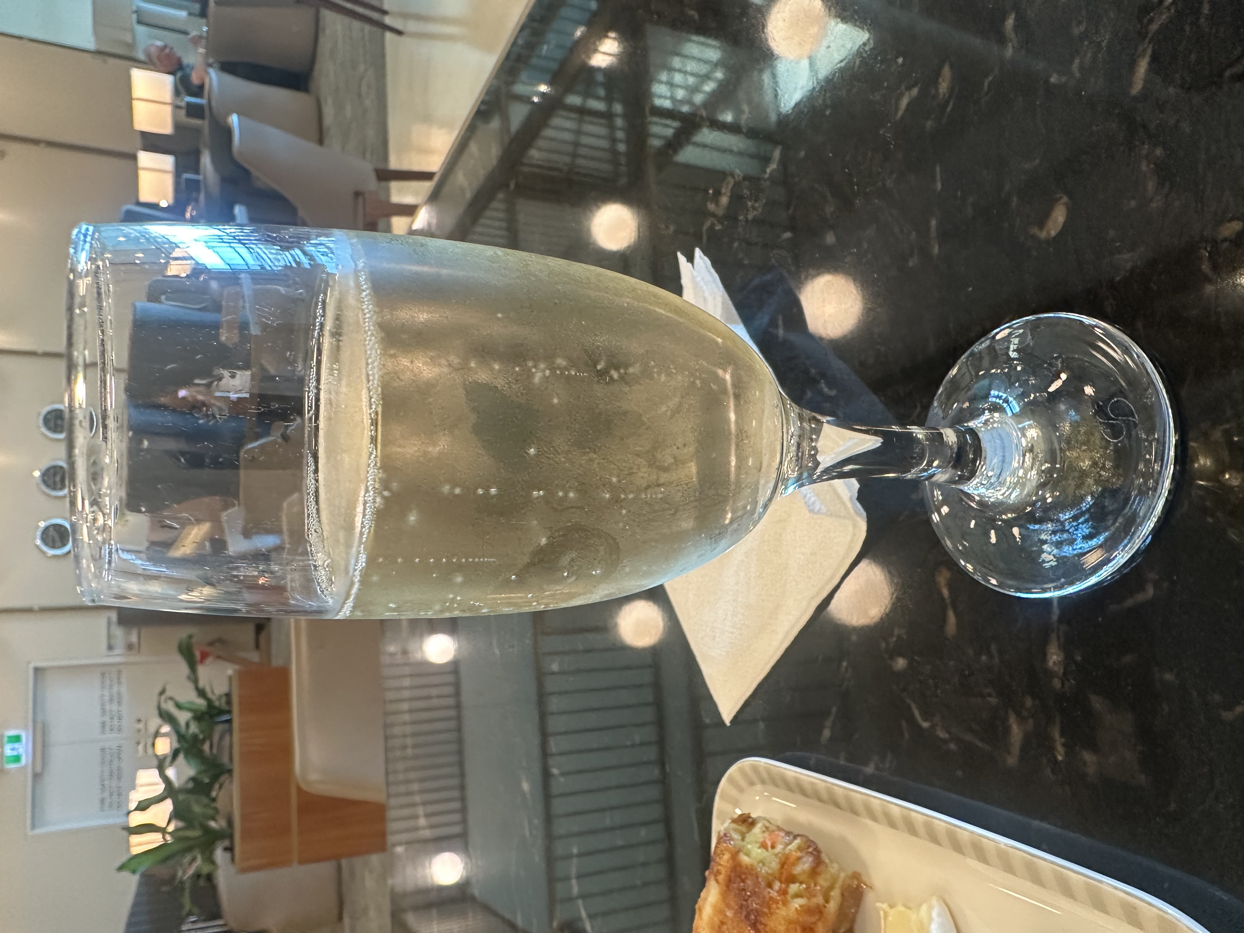 A glass of bubbles before the adventure begins